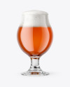 Tulip Glass With Amber Ale Beer Mockup