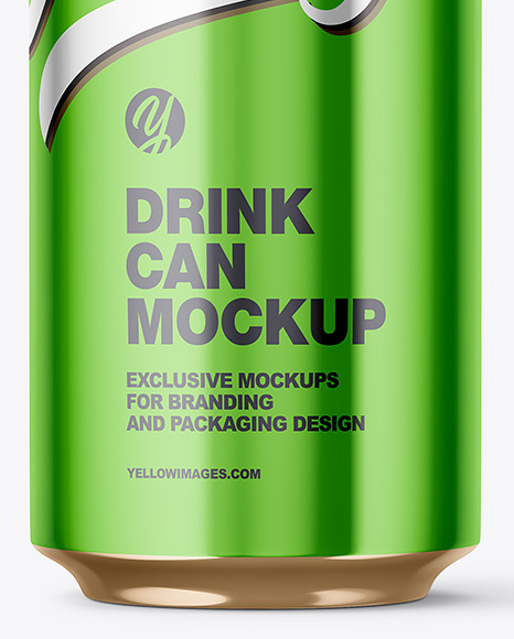 Glossy Metallic Aluminium Can Mockup