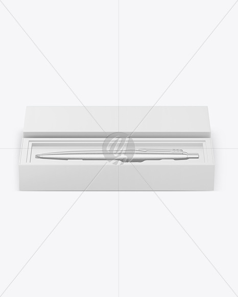 Metallic Pen in Box Mockup