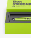 Metallic Pen in Box Mockup