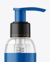 Clear Cosmetic Bottle with Pump Mockup Clear Cosmetic Bottle with Pump Mockup