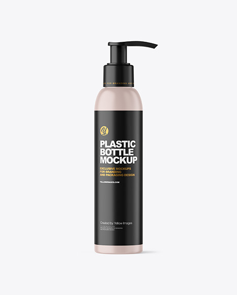 Matte Cosmetic Bottle with Pump Mockup - Matte plastic