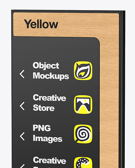 Wayfinding Stand With Wooden Frame Mockup