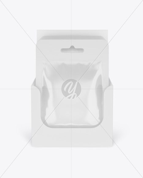 Glossy Sachets w/ Paper Box Mockup