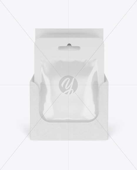 Glossy Sachets w/ Kraft Box Mockup