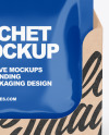 Glossy Sachets w/ Kraft Box Mockup