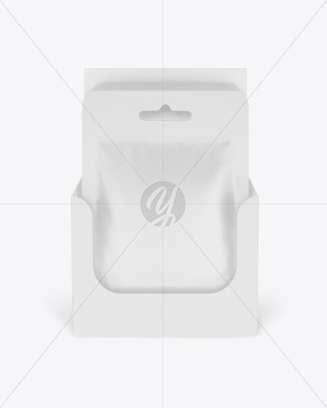 Matte Sachets w/ Paper Box Mockup