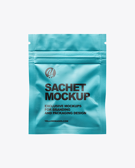 Metallic Sachet with Zip Lock Mockup