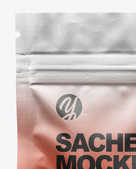 Metallic Sachet with Zip Lock Mockup