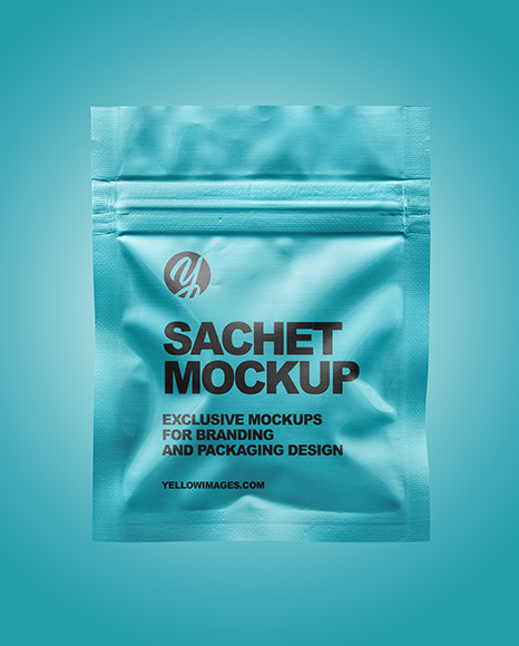 Metallic Sachet with Zip Lock Mockup