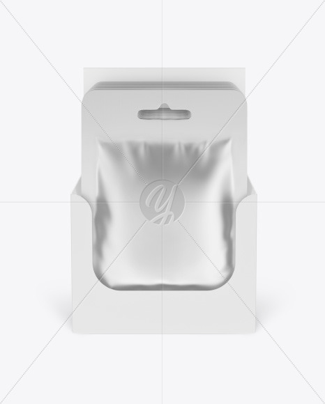Metallic Sachets w/ Paper Box Mockup