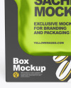 Metallic Sachets w/ Paper Box Mockup