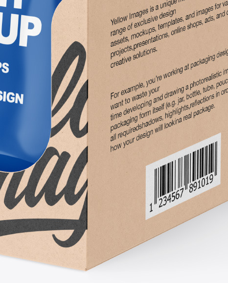 Glossy Sachets w/ Kraft Box Mockup