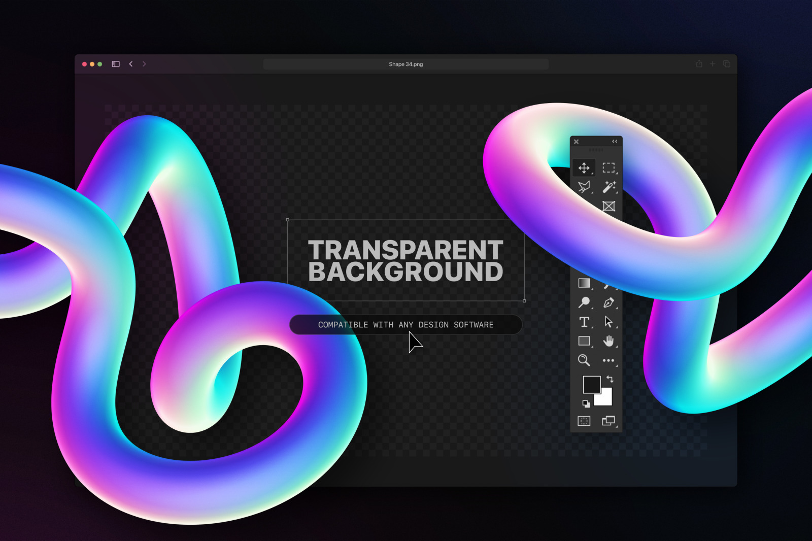 Holographic 3D shapes collection Holographic 3D shapes collection
