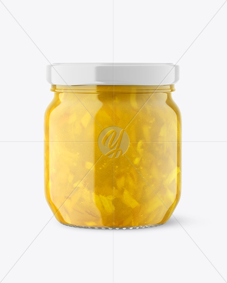 Glass Jar with Lemon Jam Mockup