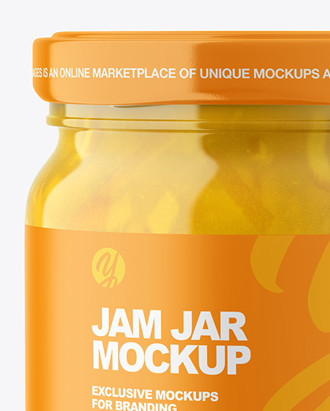 Glass Jar with Lemon Jam Mockup