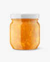 Glass Jar with Orange Jam Mockup