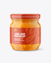 Glass Jar with Orange Jam Mockup