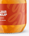 Glass Jar with Orange Jam Mockup