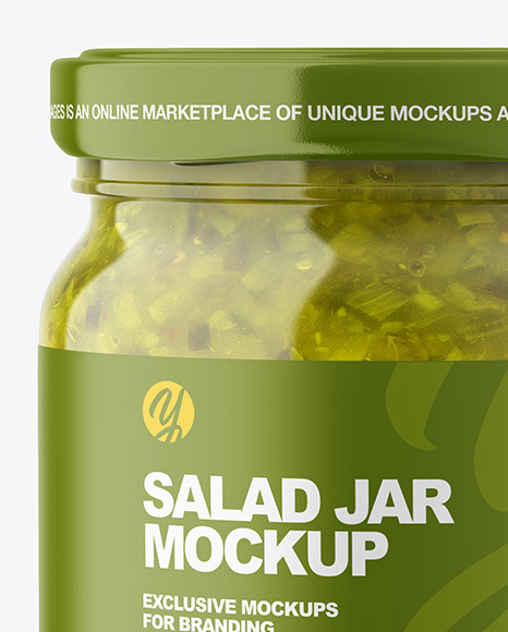 Glass Jar with Salad Mockup