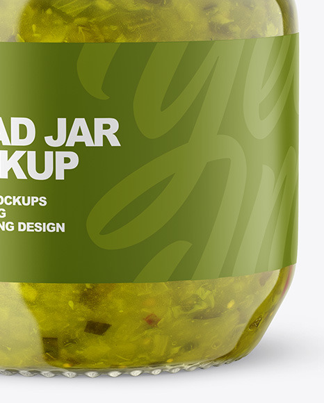 Glass Jar with Salad Mockup