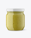 Glass Jar with Sauce Mockup