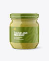 Glass Jar with Sauce Mockup