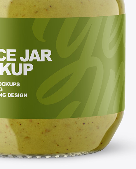 Glass Jar with Sauce Mockup