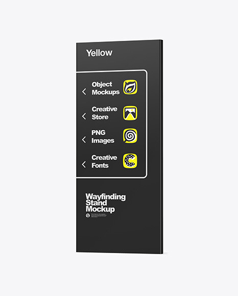 Wayfinding Stand With Wooden Frame Mockup