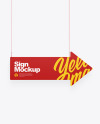 Matte Arrow Sign Mockup