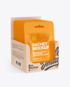 Matte Sachets w/ Kraft Box Mockup