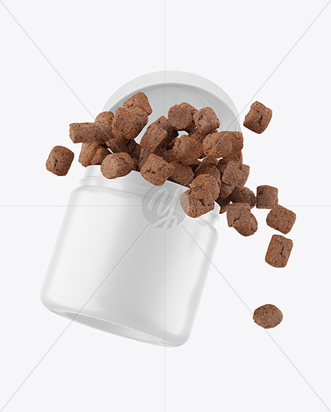 Matte Plastic Jar w/ Pets Snack Mockup