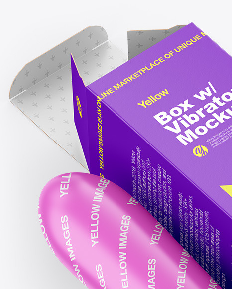 Opened Paper Box w/ Vibrator Mockup