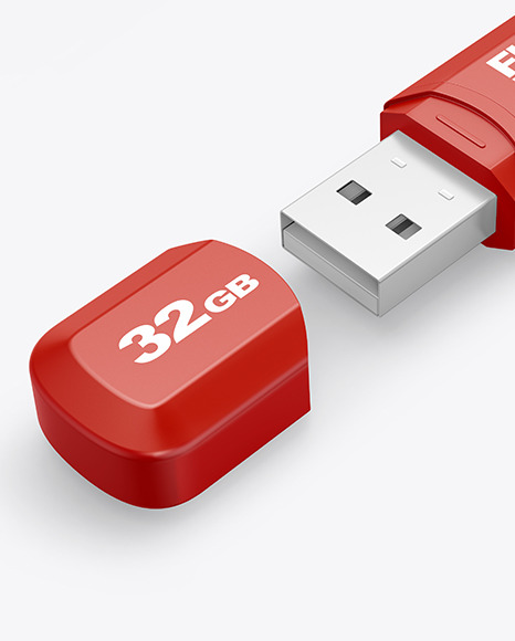 Plastic USB Flash Drive Mockup