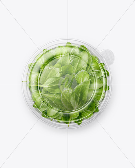 Paper Container With Salad & Transparent Cap Mockup