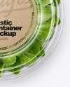 Paper Container With Salad & Transparent Cap Mockup