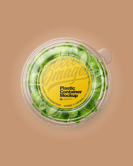 Paper Container With Salad & Transparent Cap Mockup