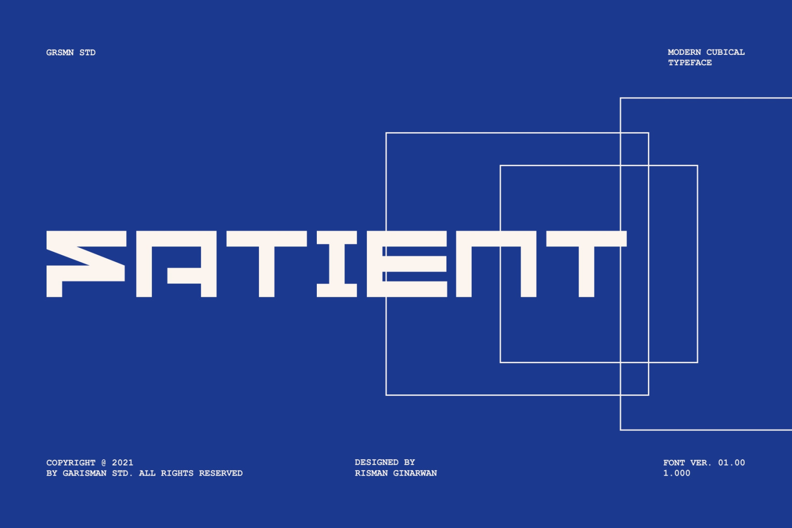 GR Fatient - Modern Cubical Typeface