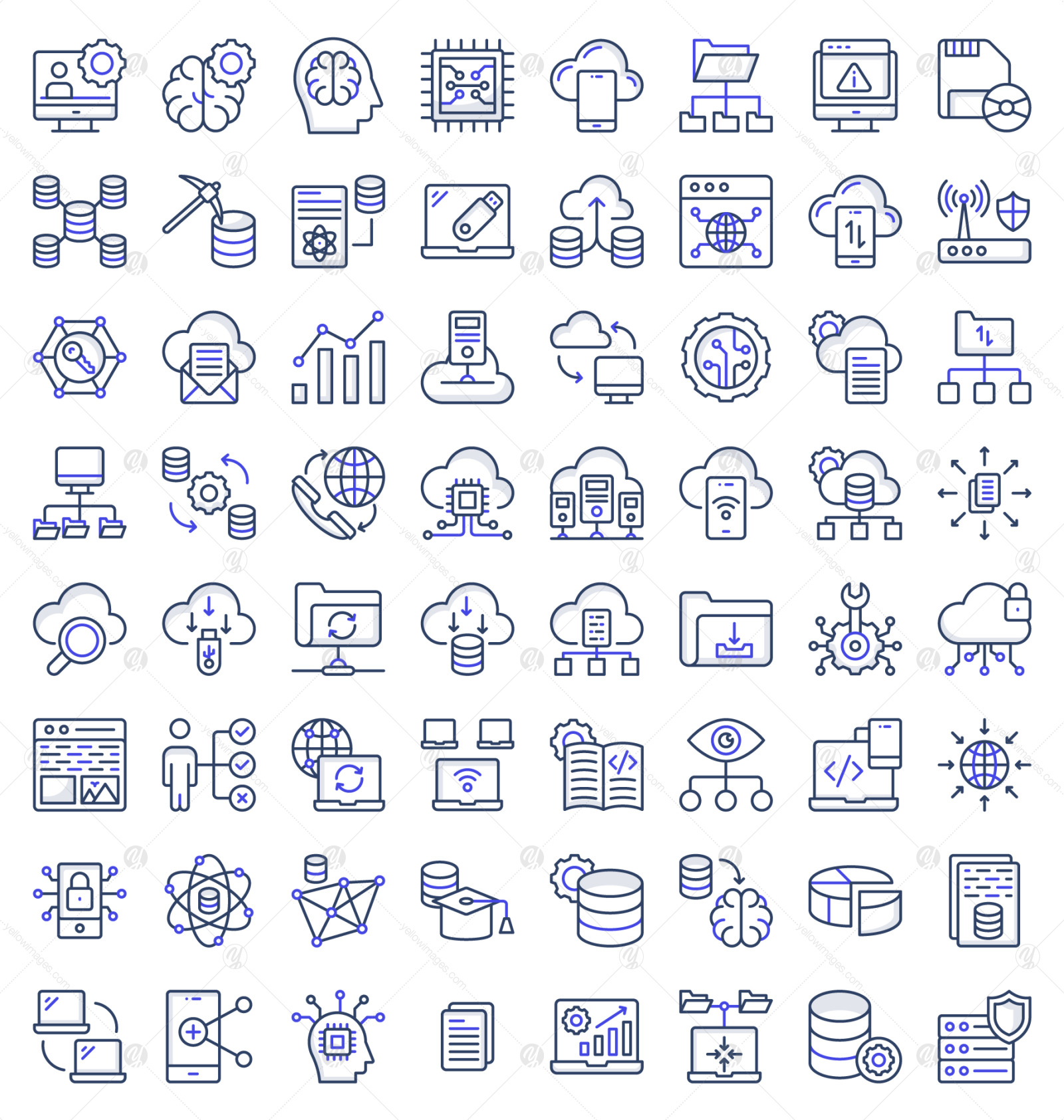 70 Big Data and Science Colored Outline Icons 70 Big Data and Science Colored Outline Icons