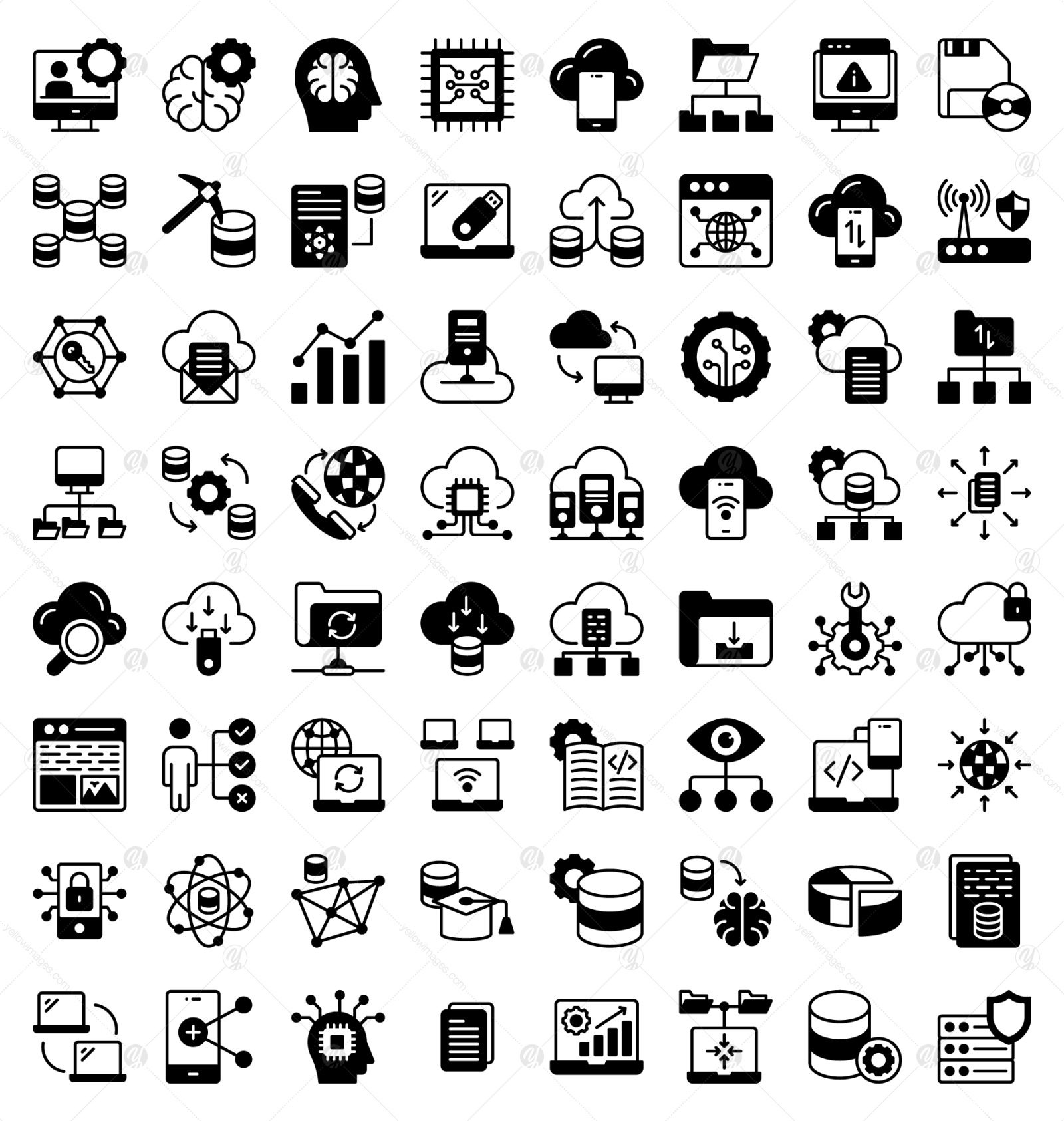 70 Big Data and Science Colored Outline Icons