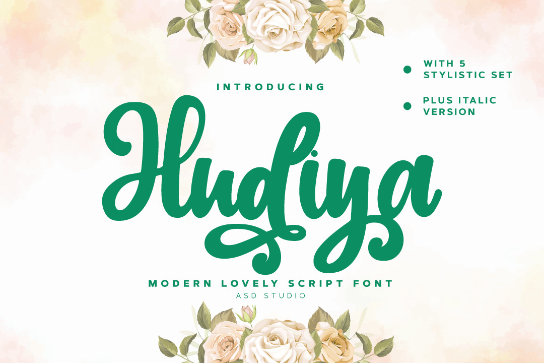 Hudiya - Modern Lovely Script Hudiya - Modern Lovely Script