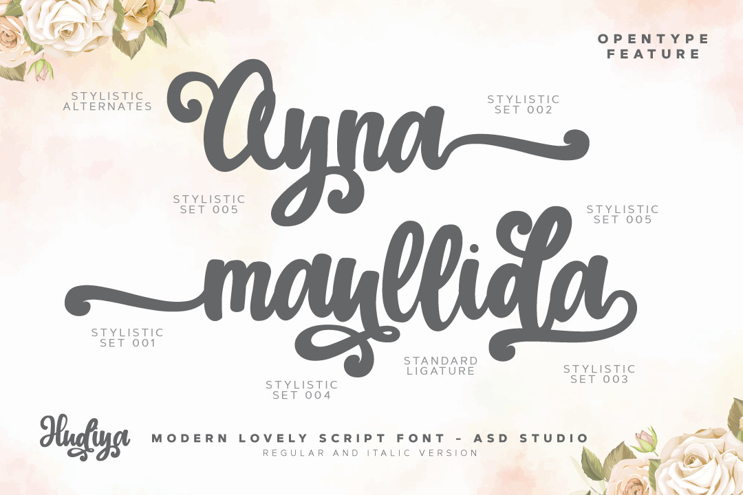 Hudiya - Modern Lovely Script Hudiya - Modern Lovely Script