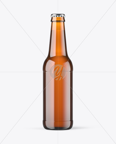 Amber Glass Beer Bottle Mockup