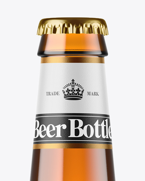 Amber Glass Beer Bottle Mockup