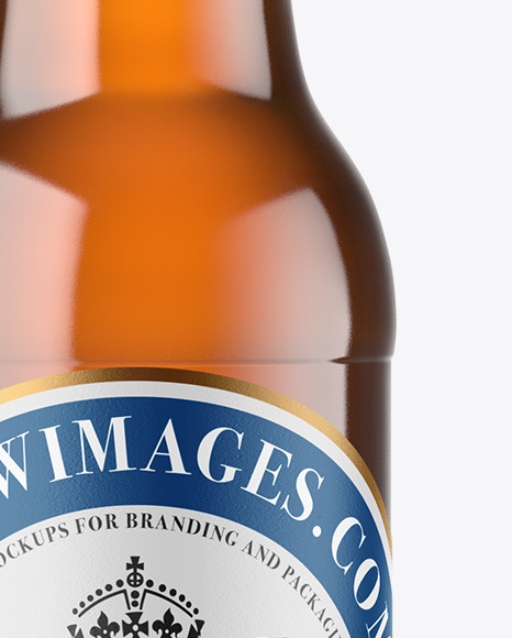 Amber Glass Beer Bottle Mockup