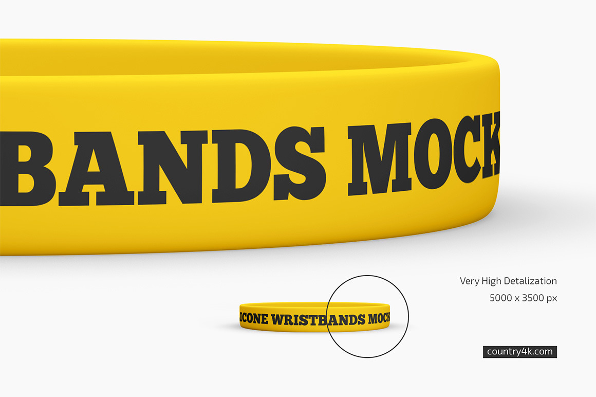 Silicone Wristbands Mockup Set Silicone Wristbands Mockup Set