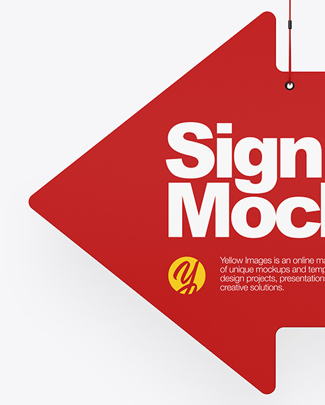 Matte Arrow Sign Mockup