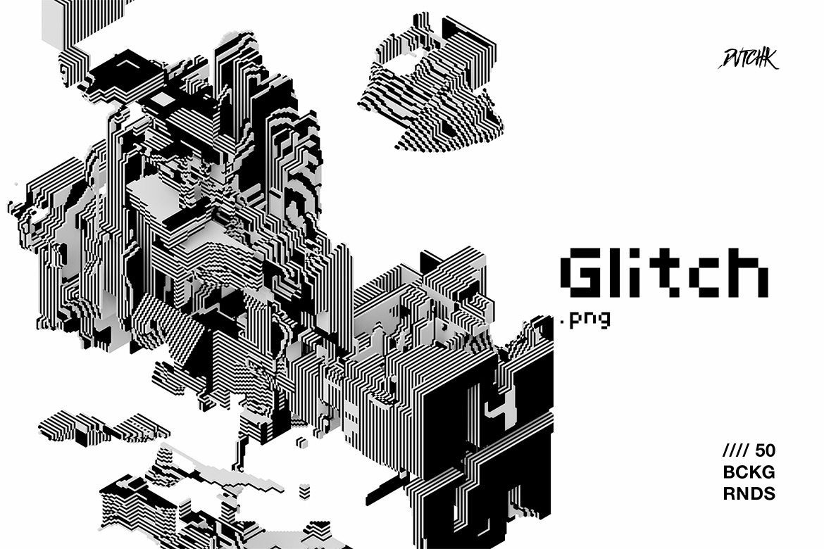 Glitch | Geometric Transparent PNG Error Shapes