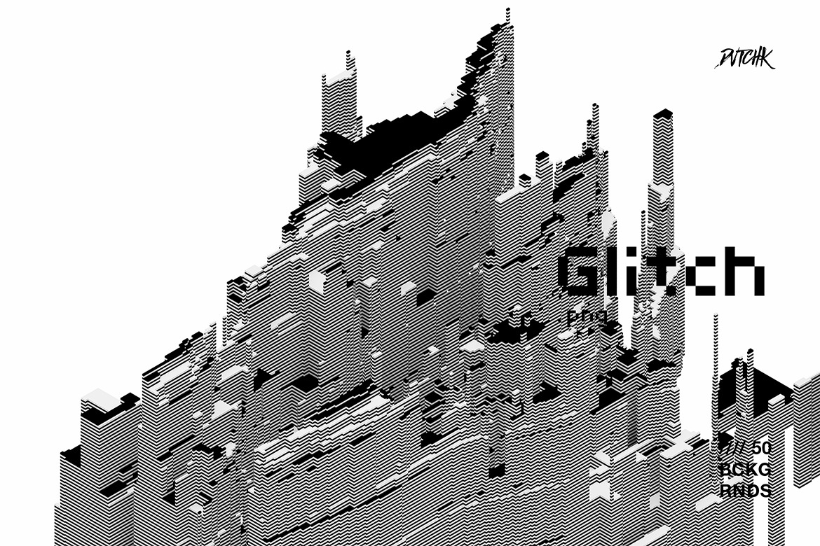 Glitch | Geometric Transparent PNG Error Shapes