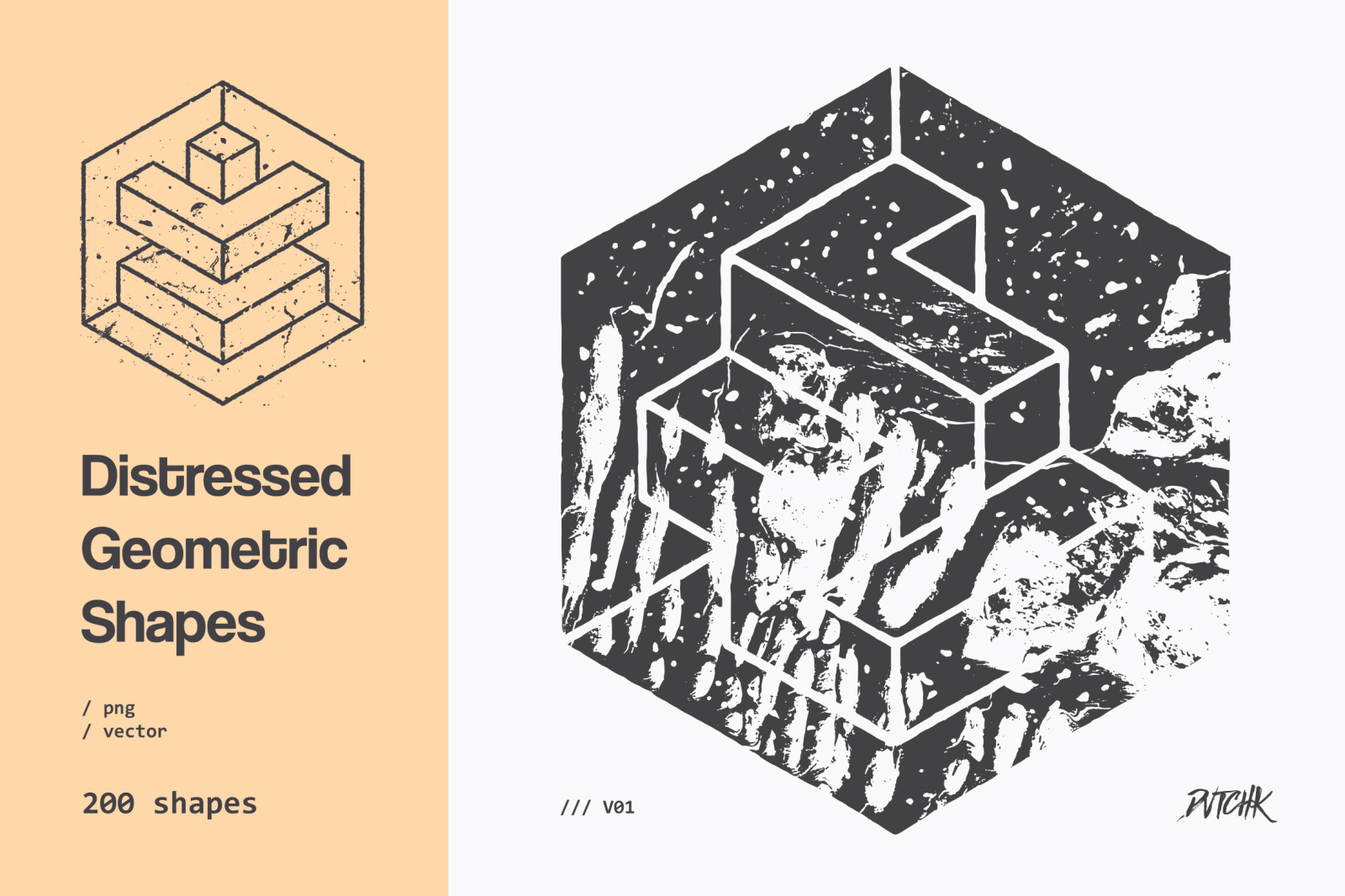 Distressed Geometric Shapes | V01 Distressed Geometric Shapes | V01